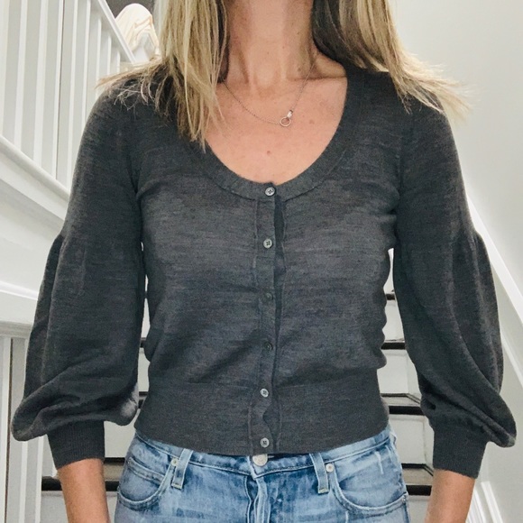 DKNY pouf sleeves cardigan - Picture 2 of 10